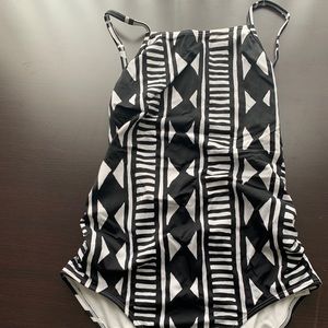 Pattern Black & White Old Navy One Piece Swimsuit
